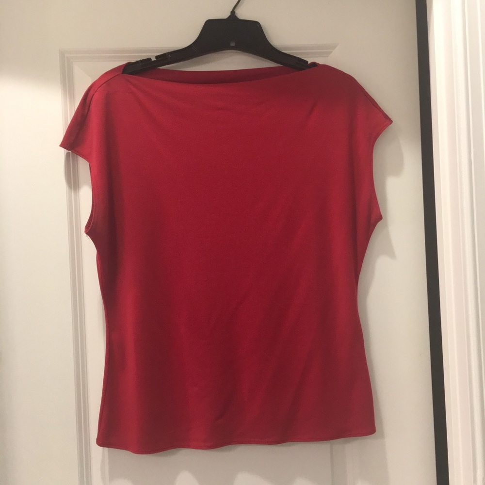 Red Boat Neck Blouse
